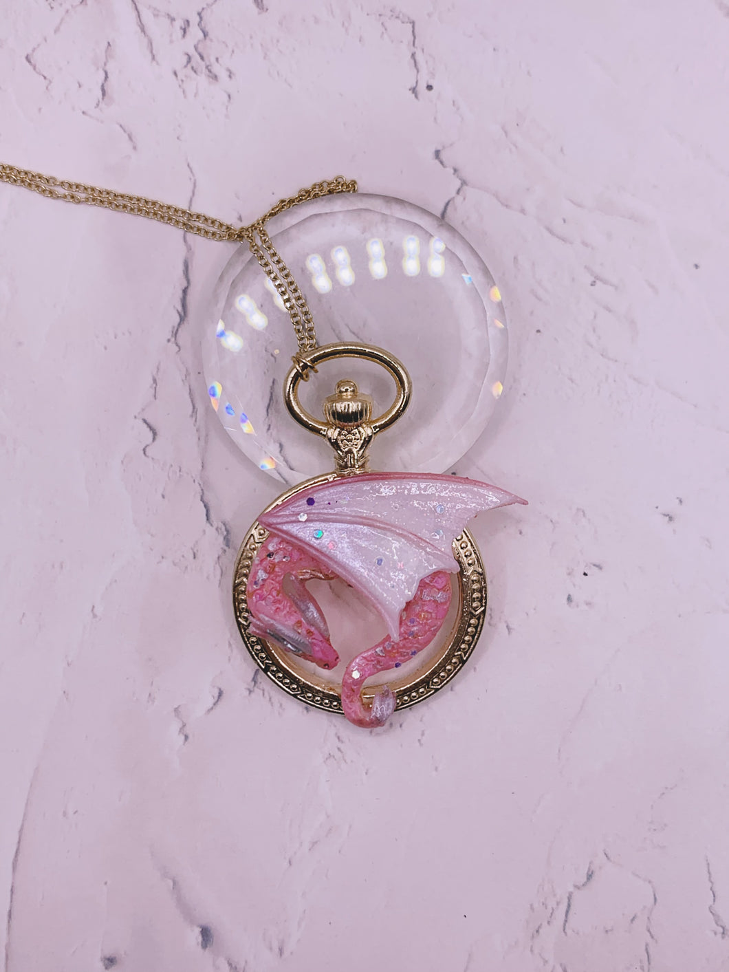 Dragon pendant - pink